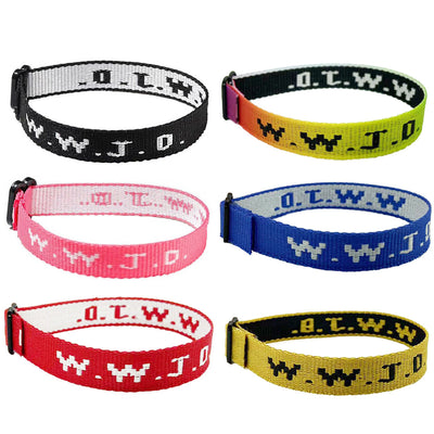 Alphabet Jacquard Printed Wrist Strap Bracelet Strap Unisex WWJD Bracelet Adjustable Bracelet - Korvel