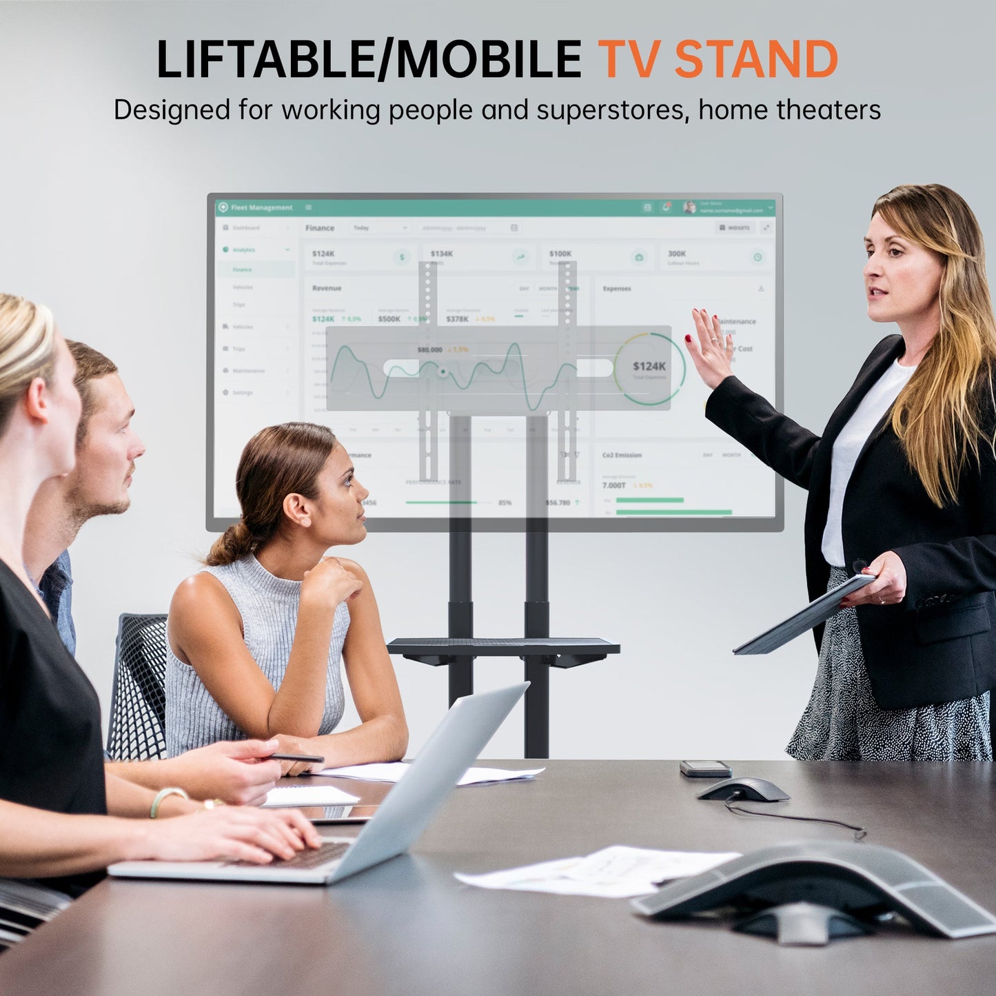 FANCO Universal Rotating TV Stand, Suitable for 32-80 inch TVs, Tiltable Desktop TV Stand, Maximum VESA 600x400mm (Black) - Korvel