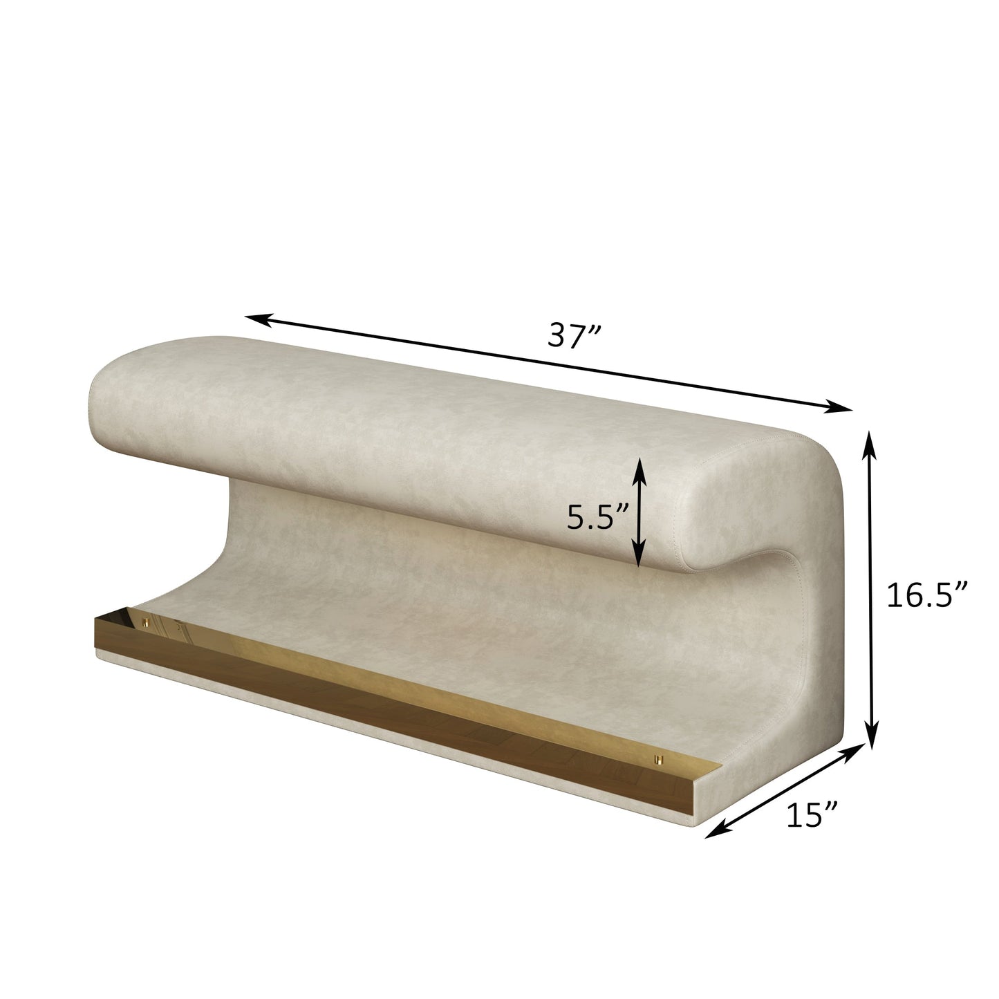 Entryway Bench Leather Upholstered Ottoman with LED sensor light for living room ,bedroom,end of bed ，Beige - Korvel