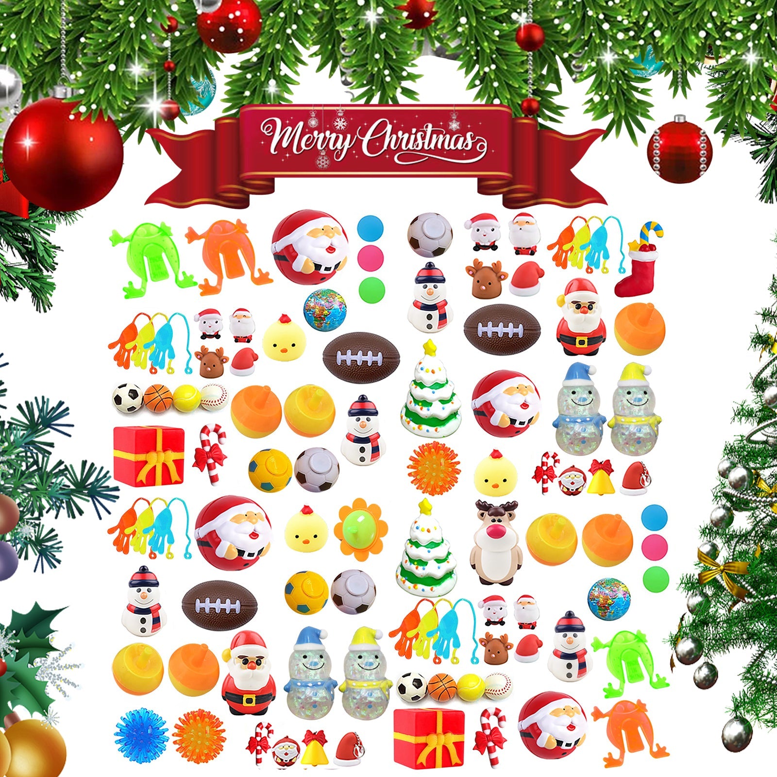 Christmas Surprise Blind Box, Christmas Relief Toys Celebration Atmosphere 24 Random Hidden Blind Box Gifts - Korvel