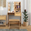 Elegant Bedroom Vanity Set with LED Mirror and Storage