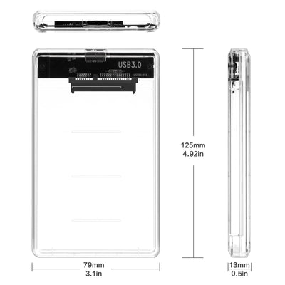 2.5-inch tool free transparent hard drive case 3.0 notebook external portable hard drive case 3.0 SSD - Korvel