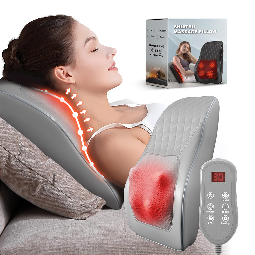 Home Use Multi-Function Massage Pillow for Neck, Shoulder, Waist, and Back with Electric Massager for Shoulder and Cervical Care - Korvel