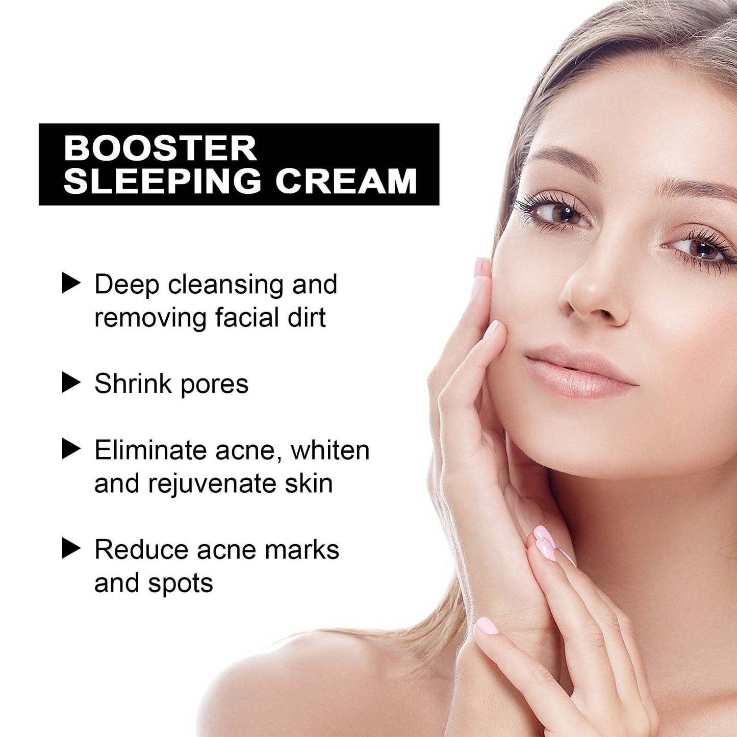 Booster Sleeping Cream, Whitening And Brightening Facial Skin Deep Hydrating Sleep Mask - Korvel