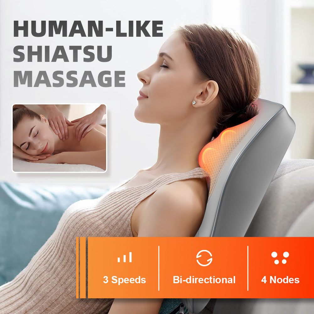 Home Use Multi-Function Massage Pillow for Neck, Shoulder, Waist, and Back with Electric Massager for Shoulder and Cervical Care - Korvel