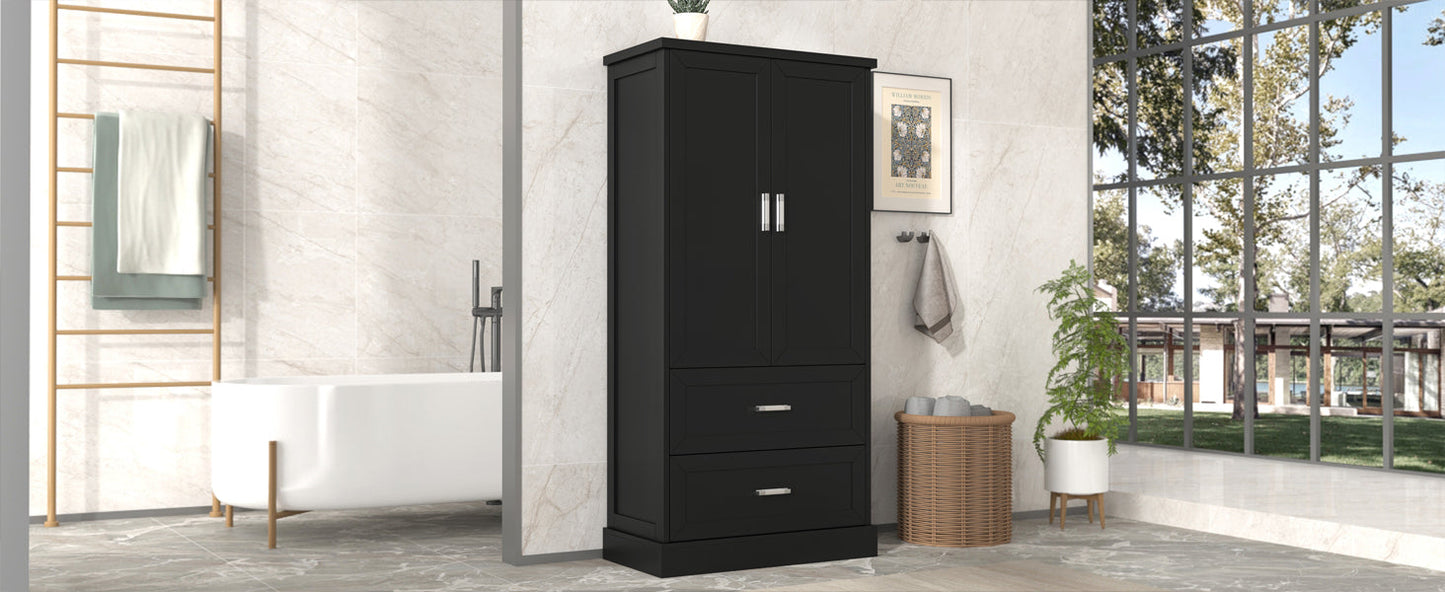 Elegant Tall Bathroom Storage Cabinet with Adjustable Shelf