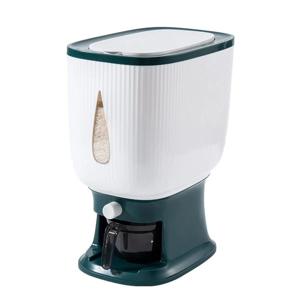 10Kg Rice Dispenser Storage Container with Measuring Cylinder