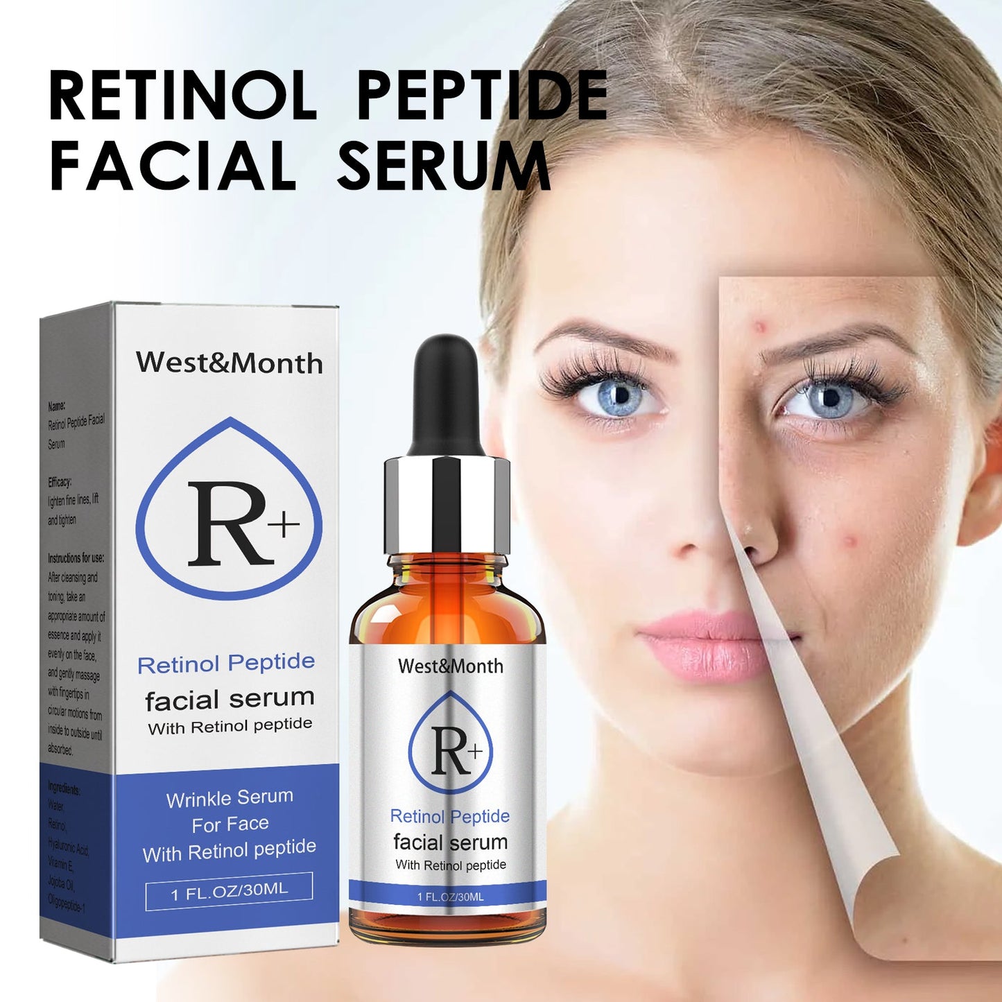 Retinol Face Serum, Lighten Fine Lines, Moisturize Tender, White, Firming And Anti-Wrinkle Beauty Solution - Korvel