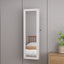 Mirror jewelry cabinet, 47.2-inch large capacity lockable jewelry organizer, wall mounted mirror, with white jewelry storage - Korvel
