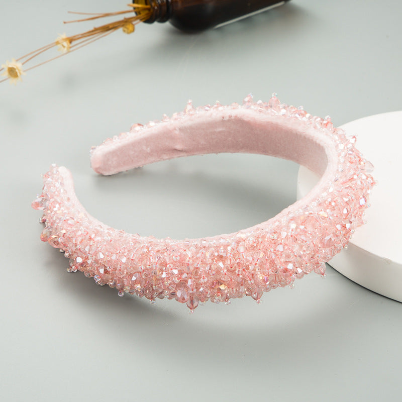 Ins New Baroque Hand-Sewn Stellalou Headband Full Of Crystal Headband - Korvel