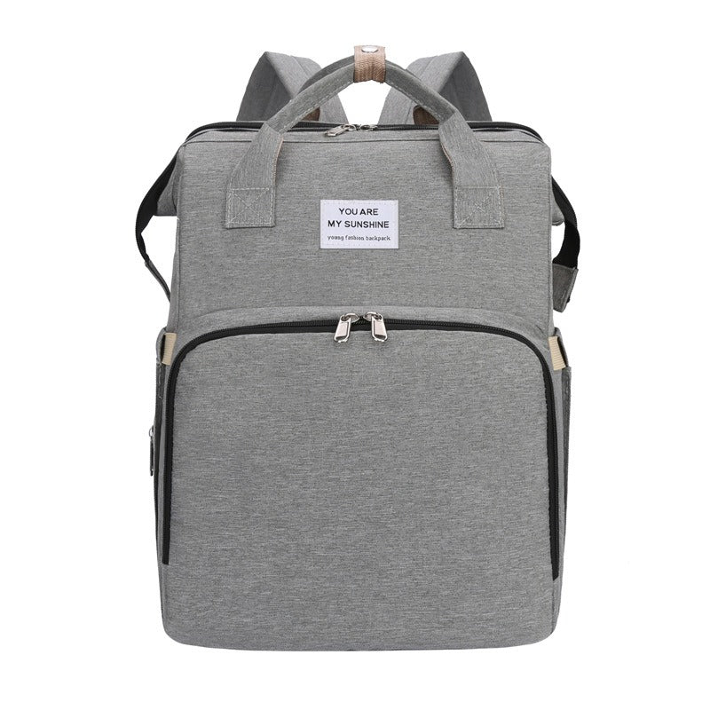 Portable Foldable Bed Mommy Bag For Going Out Lightweight And Large Capacity Mother And Baby Bag Backpack - Korvel
