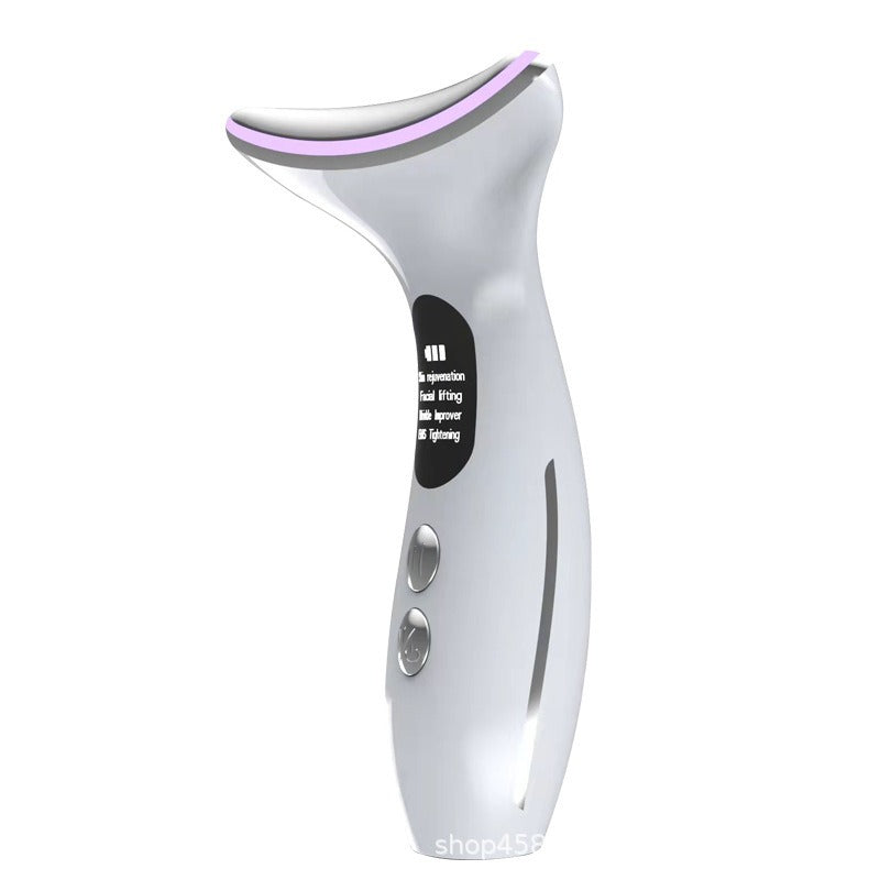 Facial Lift Anti Wrinkle Reduce Double Chin 3 Colors LED Photon Therapy EMS Face Neck Massager Beauty Device - Korvel