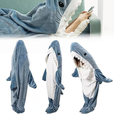 Cartoon Shark Sleeping Bag Pajamas Office Nap Shark Blanket Karakal High Quality Fabric Mermaid Shawl Blanket For Children Adult - Korvel