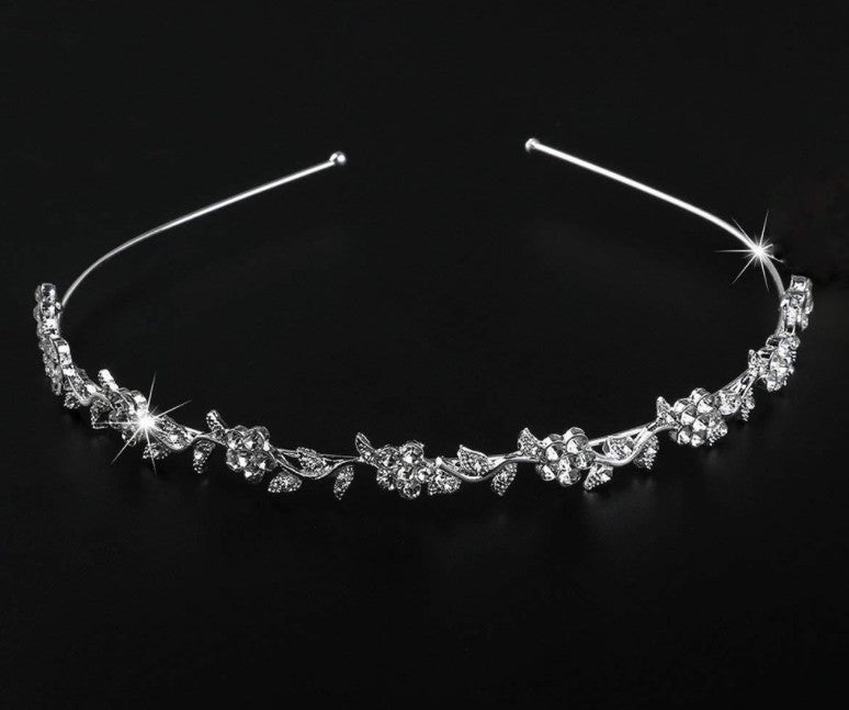 Plum blossom rhinestone bridal headband hair ornament headdress - Korvel