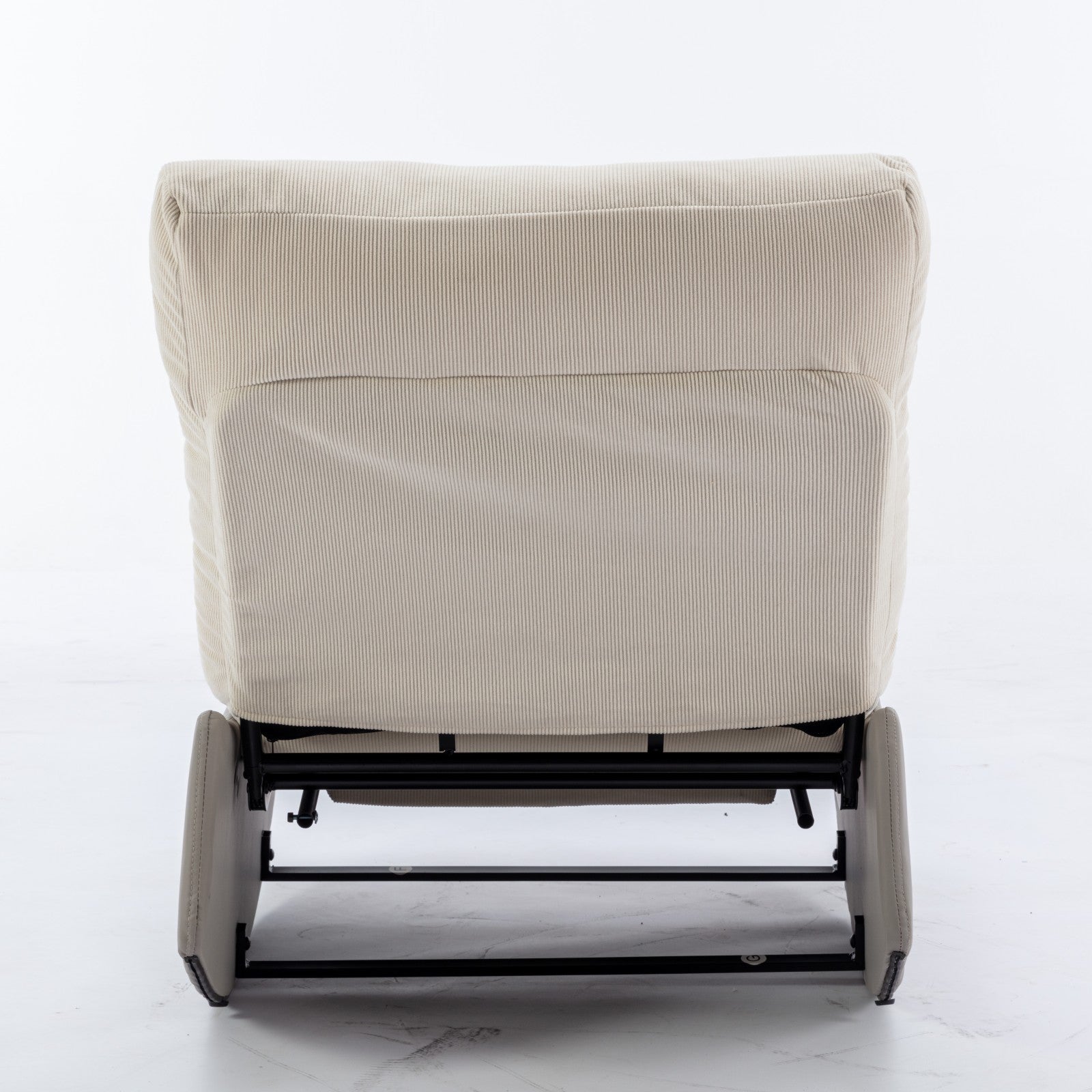 Modern rocking chair recliner, comfortable cushioned recliner with footstool, gray - Korvel