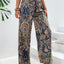 Printed Wide Leg Pants - Korvel