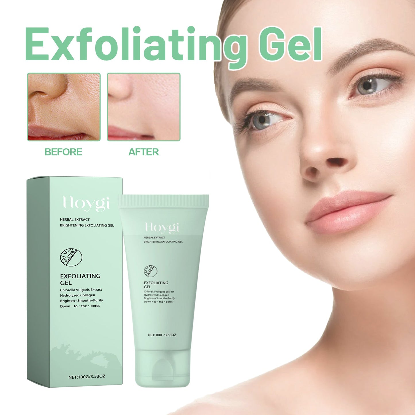 Exfoliating Gel, Mildly Clean Silent Black Mouth Contractive Pore Chamfer Bright Skin Gel - Korvel