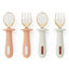 Adjustable color PPSU silicone fork and spoon set, children's stainless steel spoon and fork, baby training supplementary food tableware set of 2 pieces - Korvel