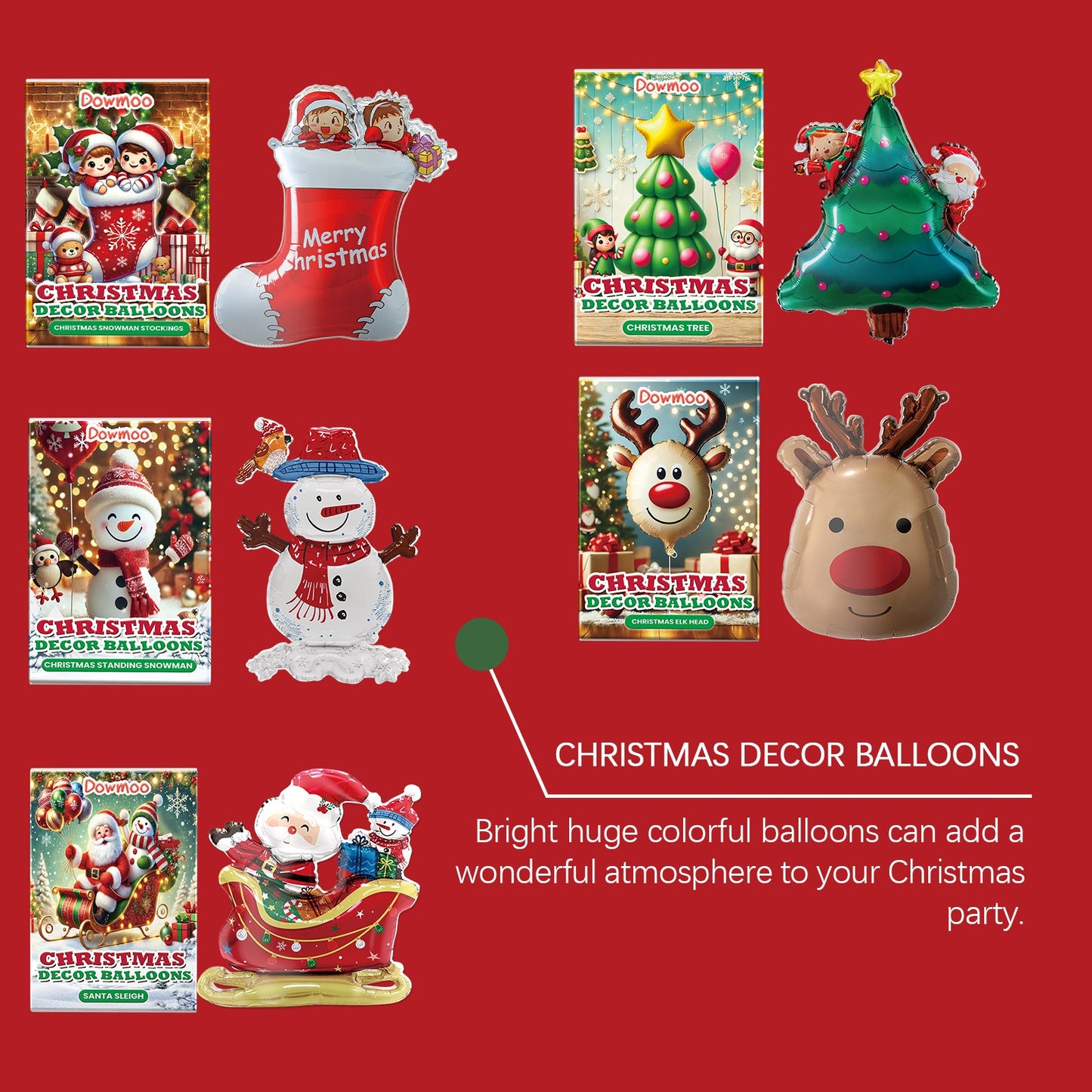 Christmas Balloons Balloon Standing Santa Claus Reindeer Christmas Tree Event Atmosphere Arrangement - Korvel