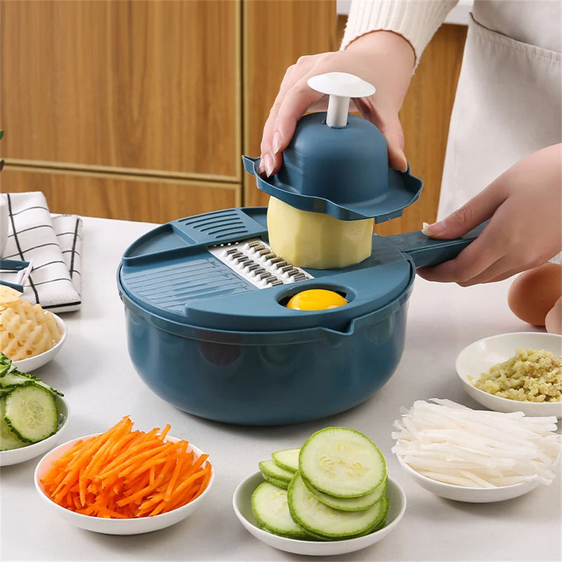 Vegetable Cutter Multifunctional Potato Shredder Household Scraping Radish Grater Slicer with Container Kitchen Gadgets - Korvel