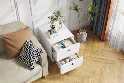 Modern Steel Nightstand with Storage for Bedroom