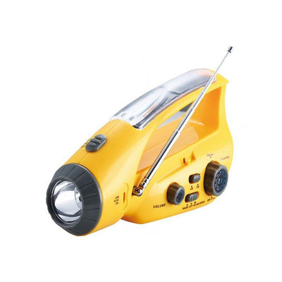 Solar Power LED Hand Crank Flashlight with USB Charger