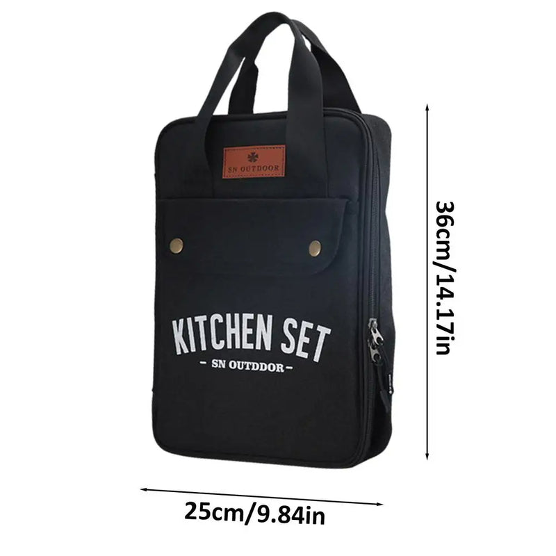 Camping Kitchen Set 8pcs Camping Outdoor Cookware Kit Stainless Steel Camping Tool Travel Set And Utensil Organizer Storage bag - Korvel