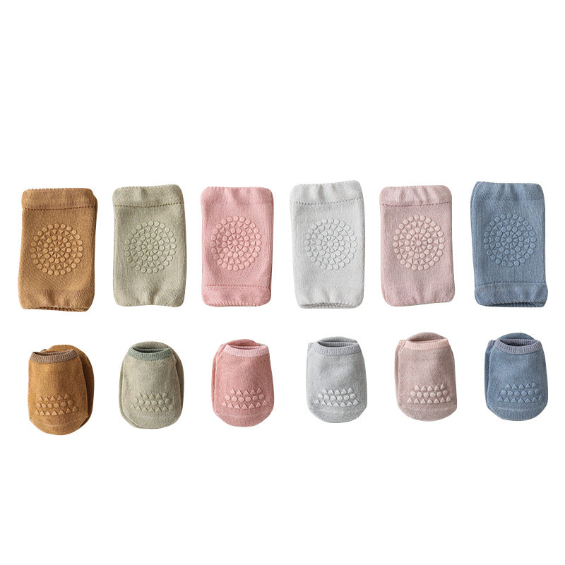 Summer New Knee Pad Socks Set Knee Pad Baby Floor Socks Set Toddler Socks Baby Non-Slip Crawling Sports Protection - Korvel