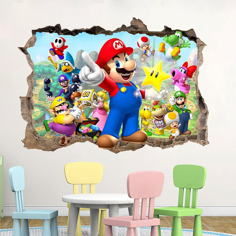 3D Wall Piercing Mary Full Staff Wall Stickers Living Room Bedroom Kindergarten Decoration Background Wall - Korvel