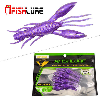 AFISHLURE 4pcs/lot  AR-14 hammer Crab clamp Shrimp 80mm 5.5g claw Bait artificial lure sauce green bait Swimbait Fake - Korvel