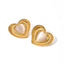 White cat eye stone earrings with niche temperament titanium steel earrings - Korvel
