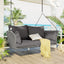 GO 51.9" 2-Person Hanging Seat, Rattan Woven Swing Chair, Porch Swing With Ropes, Gray Wicker And Cushion - Korvel