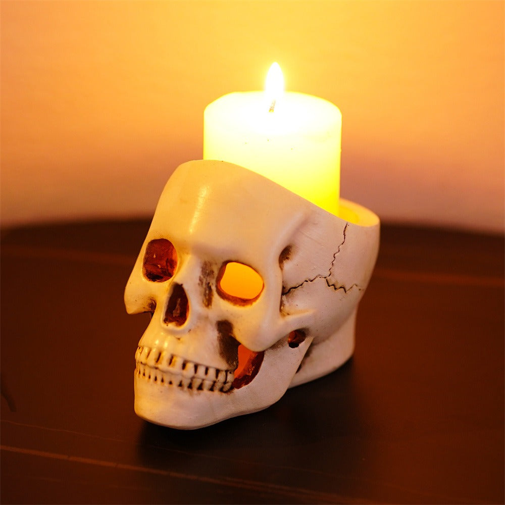 Hollow skull candle holder desktop storage ornament - Korvel