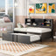 Metal Twin Size Daybed with Trundle, Storage & USB Ports - Black