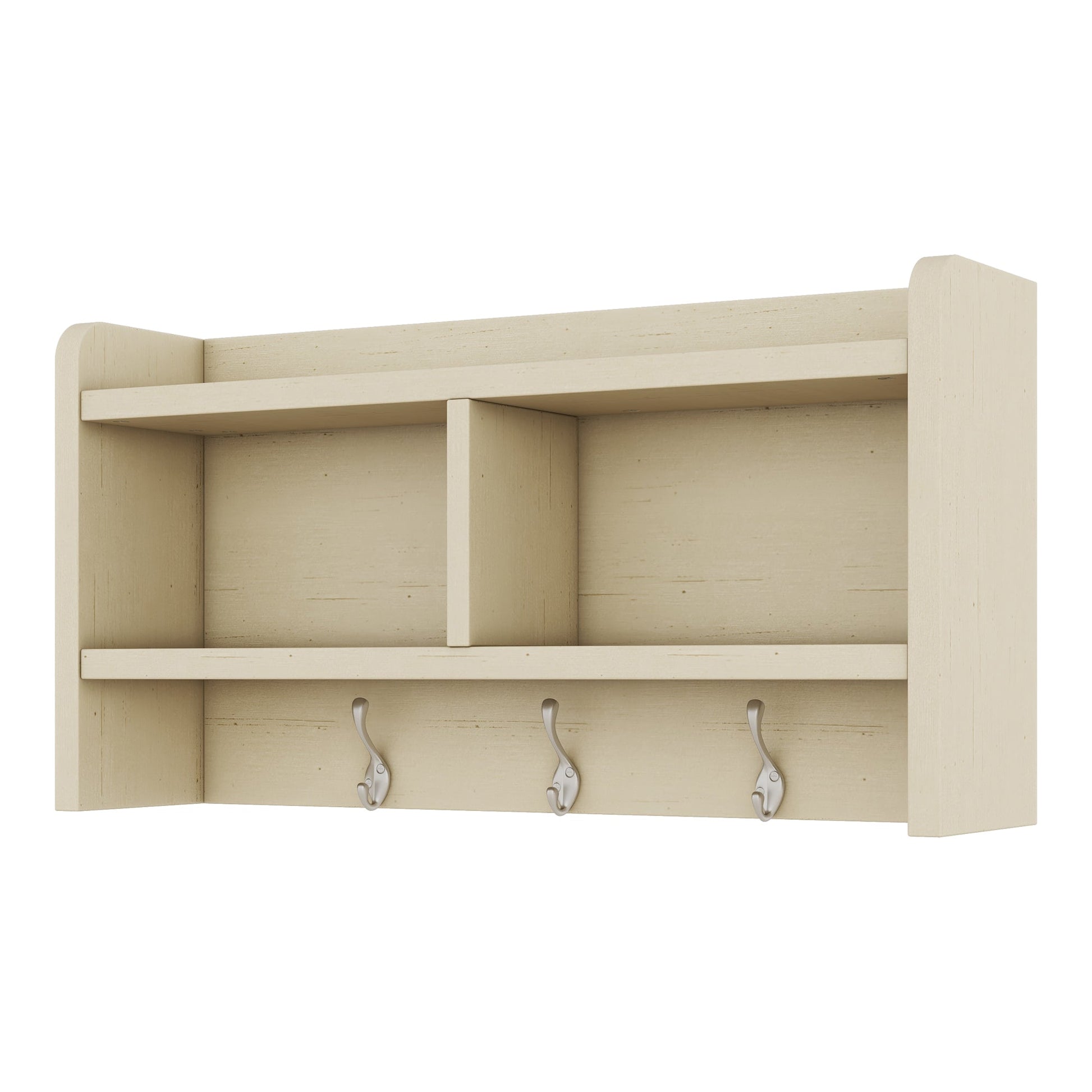 Four in one detachable hall tree with drawers and cabinets, 7 hooks, multifunctional corridor hangers, antique beige shoe stools - Korvel
