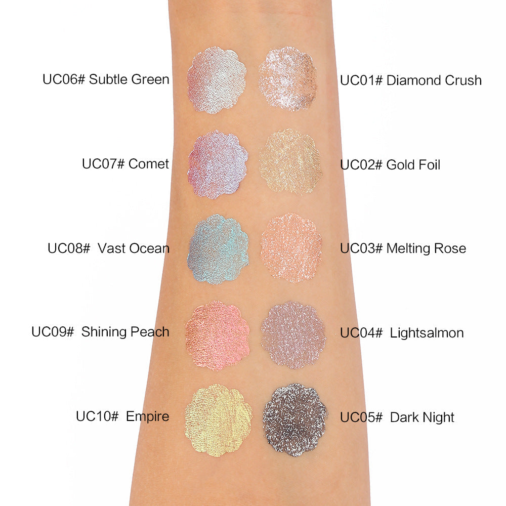UCANBE New 8 color butterfly pattern diamond flash repair disc chameleon polarized face brightening three dimensional highlight set - Korvel