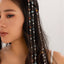 Diadema de Pelo Trenzado de Grava Colorida con Borlas