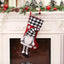 Christmas Day Decoration Red Black White Grid Faceless Forester Christmas Socks Dwarf Hanging Doll Candy Gift Bag - Korvel