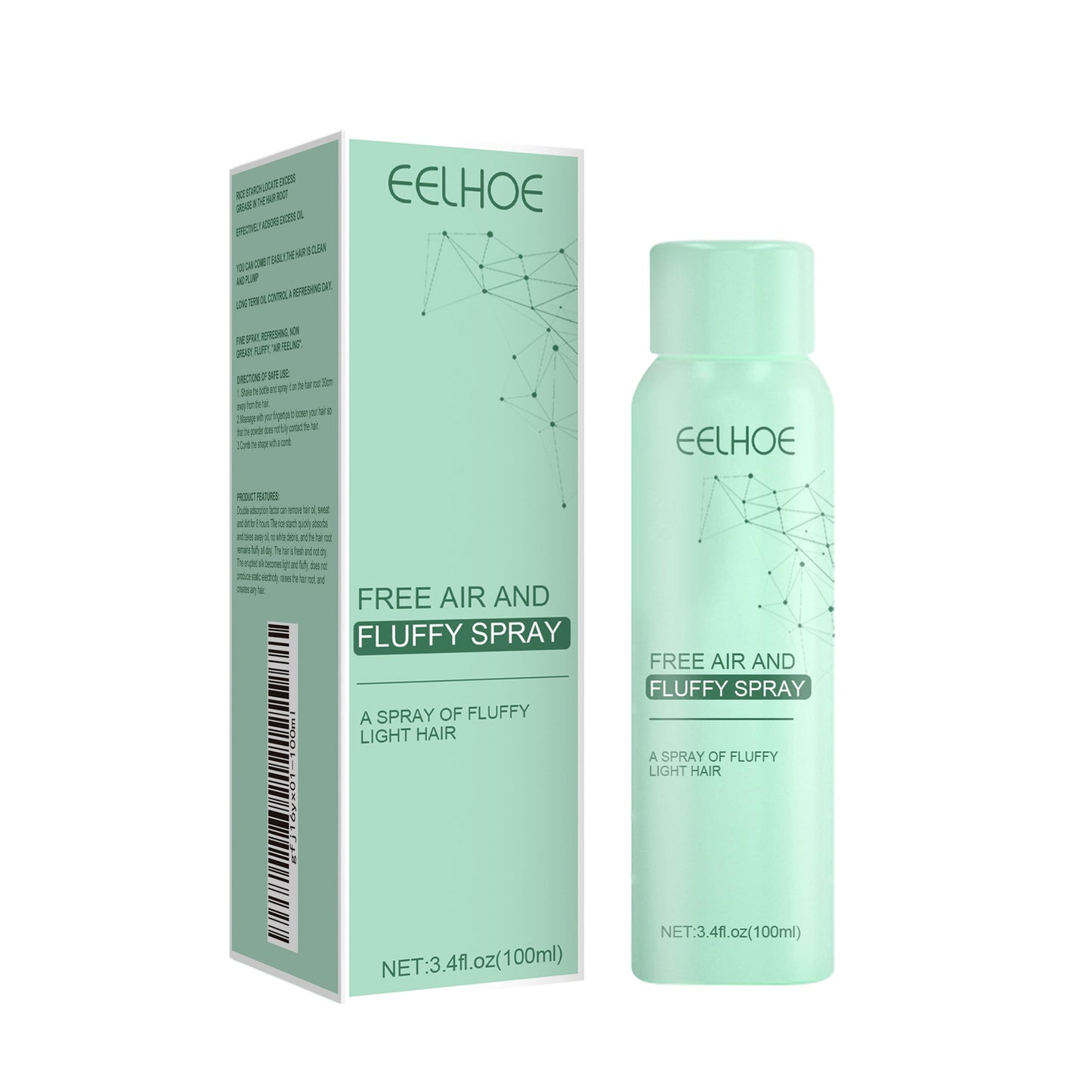 No-Wash Dry Hair Spray, Air Fluffiness Remove Oil Dry And Cool Shampoo-free Dry Hair Agent - Korvel
