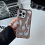 Electroplated hollow flame pattern phone case suitable for iPhone 15 Pro, simple all inclusive, Apple 14 anti drop protective cover - Korvel