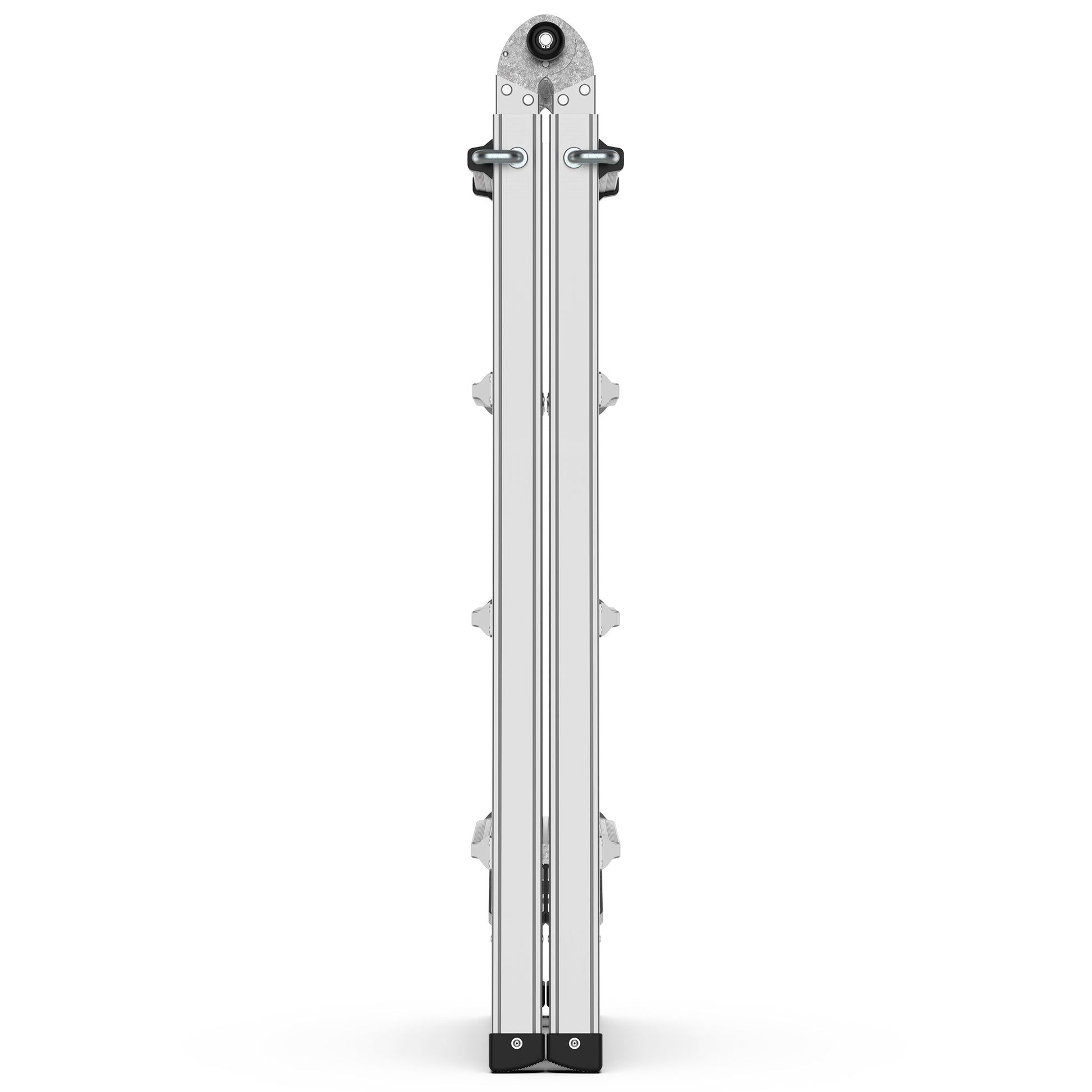 17ft Multi-Position Foldable Aluminum Ladder, A-Frame and Straight Ladder, ANSI 250lbs - Korvel