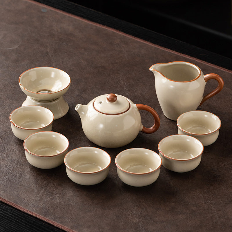 Juego de té Kung Fu chino Ru Kiln - Colección de cerámica elegante