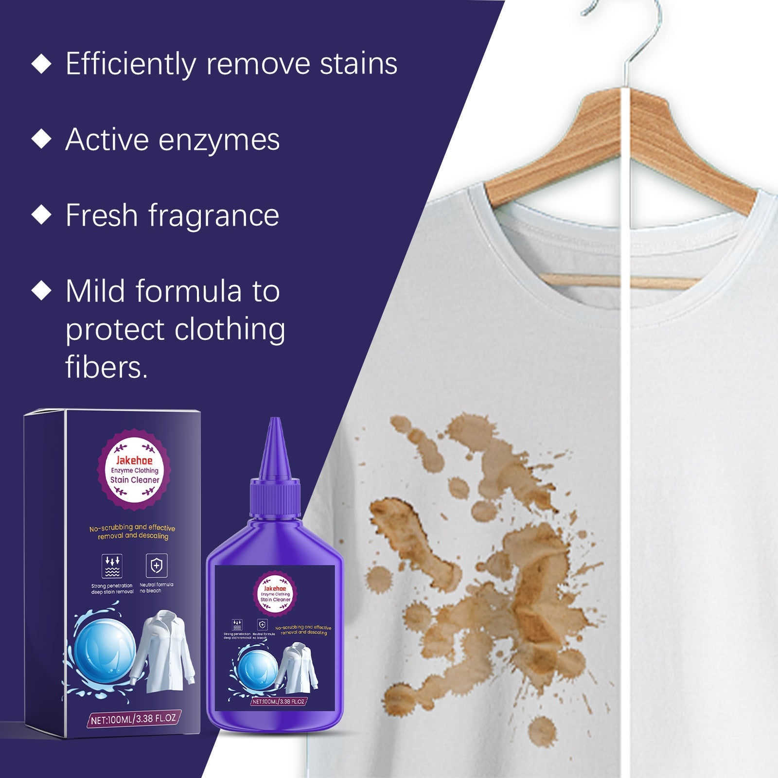 Active Enzyme Clothing Stain Remover Yellow Stain Stain Remover Mildew Stain Remover Clothing Stain Remover Mild Cleaning Solution - Korvel