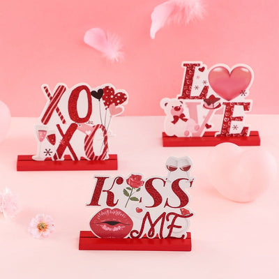 Valentine's Day Wooden Love Ornaments - DIY Desktop Decor