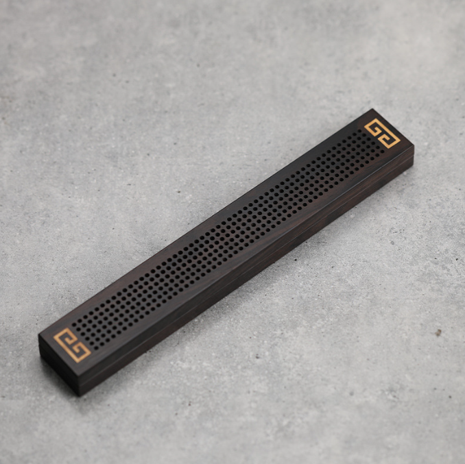 Wooden thread incense box, black sandalwood inlaid with boxwood, sleeping incense burner, incense burner, household indoor agarw - Korvel