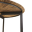 31.5 "Round Coffee Table Stand Wooden Double Layer Coffee Table with Open Storage Space and Metal Table Legs - Korvel