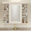 35'' x 28'' Blue Wall Mounted Bathroom Storage Cabinet with Mirror Door, Modern Bathroom Wall Cabinet with Mirror - Korvel