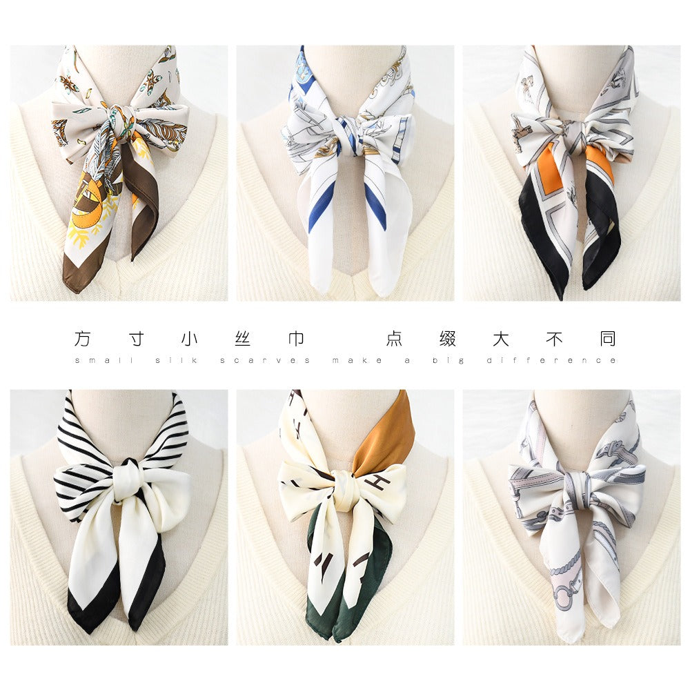 Silk Scarf Women's Sunscreen Beach Imitation Silk Versatile Silk Scarf Neckband - Korvel