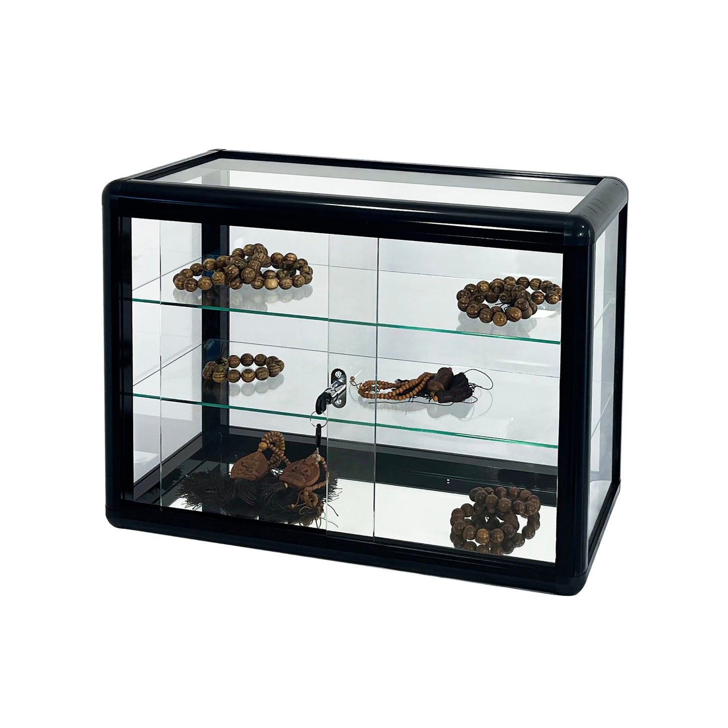 Tempered Glass Countertop Display Cabinet with Lock