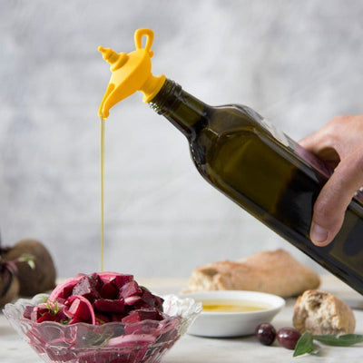 Creative silicone Aladdin lamp wine pouring device kitchen oil pouring nozzle leak proof sealing plug spiral type wine - Korvel